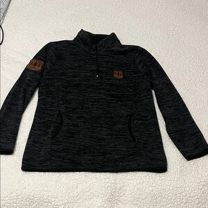 “Alaska Chicks” Black Quarter-Zip Sweater.